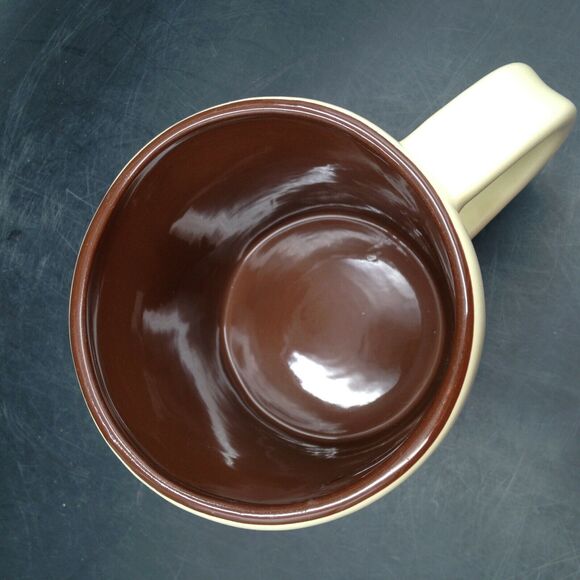 Starbucks Daily Cup Coffee Mug 12oz Artisan Look Cream with Brown Interior 2008 - Picture 5 of 8